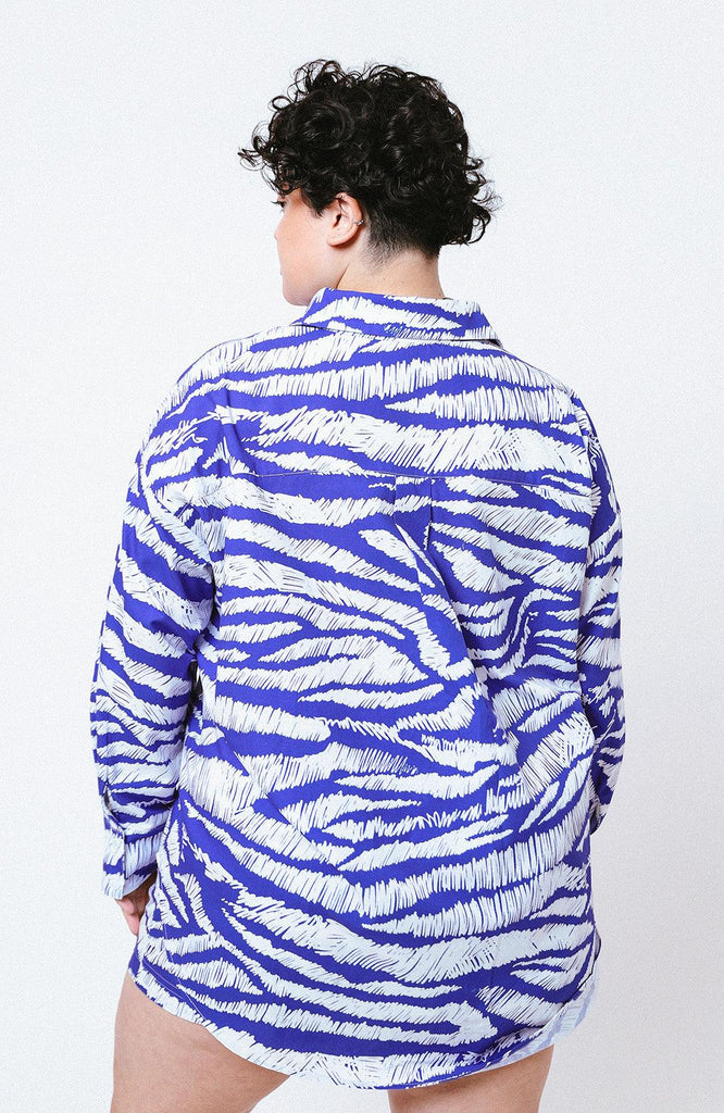 Camisa Oversized Zebra Azul - publikstore