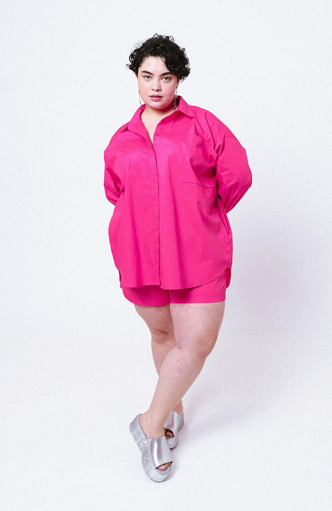 Camisa Oversized Algodão BCI Pink - publikstore