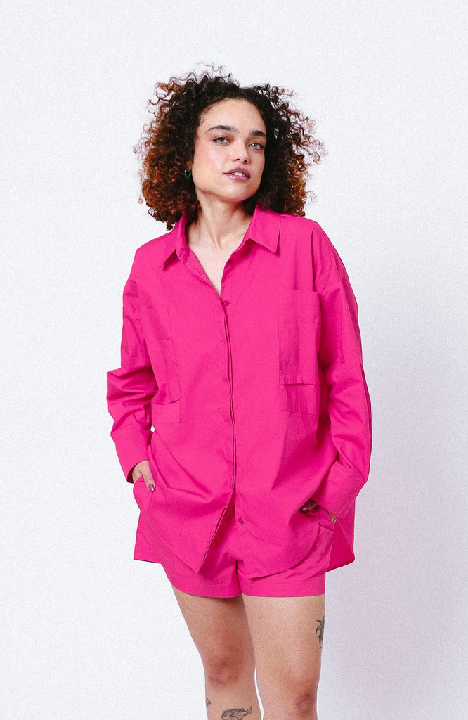 Camisa Oversized Algodão BCI Pink - publikstore