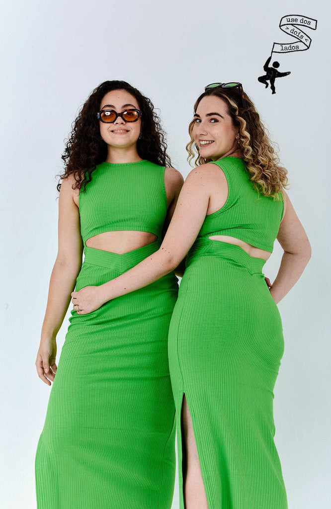 Vestido Geométrico Duo Verde - publikstore